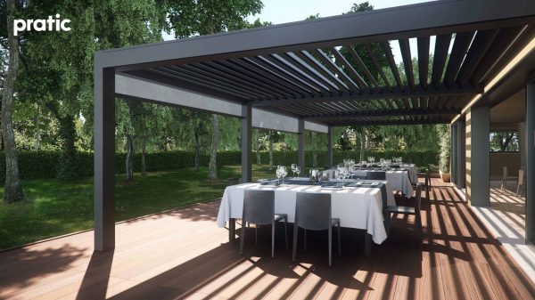 Pergola takterrasse til uteservering