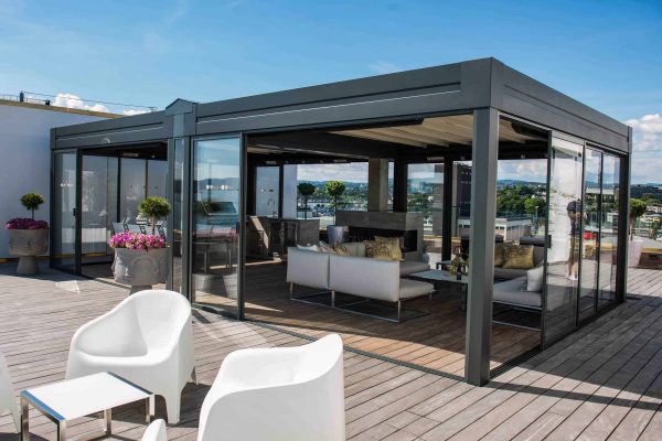 Utestue på takterrasse pergola